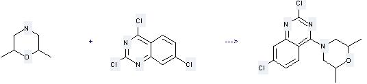 Dimethylmorpholine can be used to produce 2,7-dichloro-4-(2,6-dimethylmorpholino)quinazoline at the temperature of 0 °C